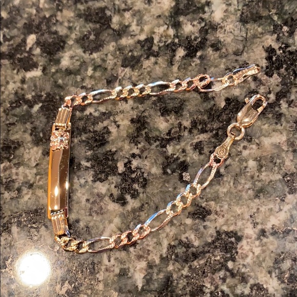 Girls 14k Gold Butterfly ID Bracelet 6 inches - Picture 6 of 15